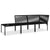 3 Piece Garden Lounge Set with Cushions Black PVC