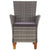 5 Piece Dining Set Poly Rattan and Solid Acacia Wood Grey