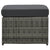 4 Piece Garden Lounge Set with Cushions Poly Rattan Anthracite