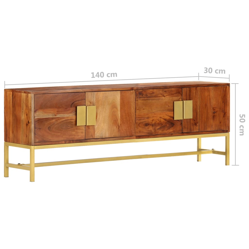 TV Cabinet 140x30x50 cm Solid Acacia Wood