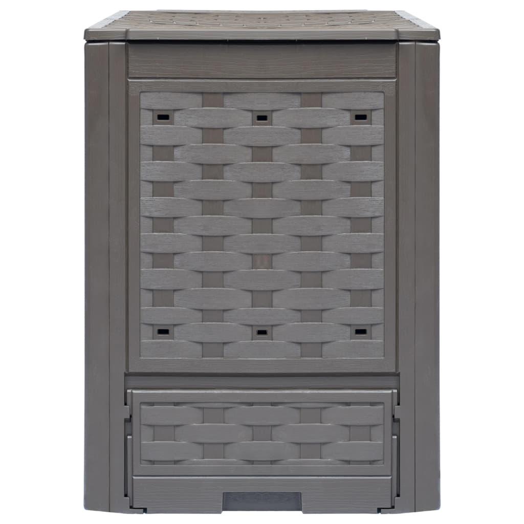 Garden Composters 2 pcs Brown 60x60x83 cm 600 L Plastic Rattan