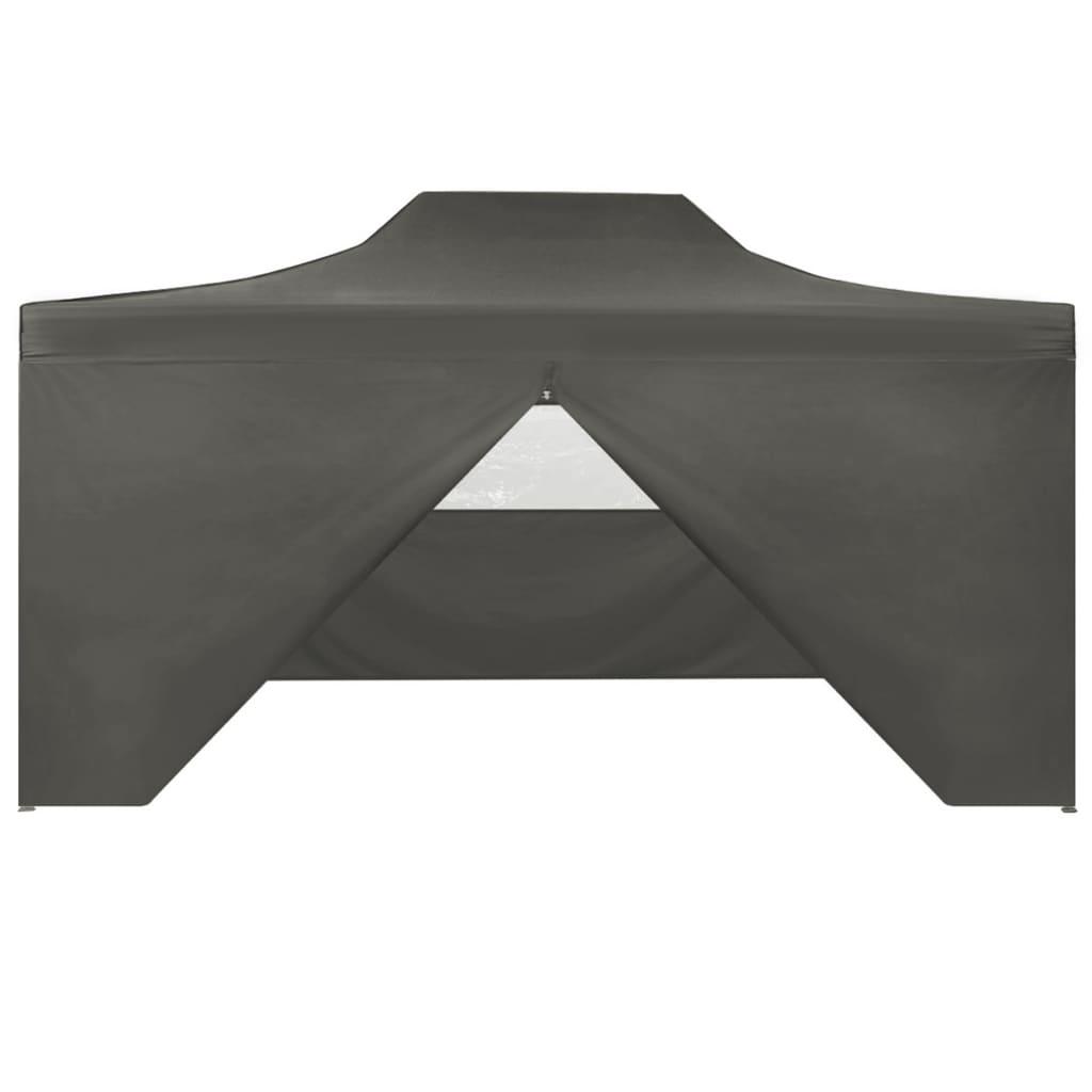Professional Folding Party Tent with 4 Sidewalls 3x4 m Steel Anthracite