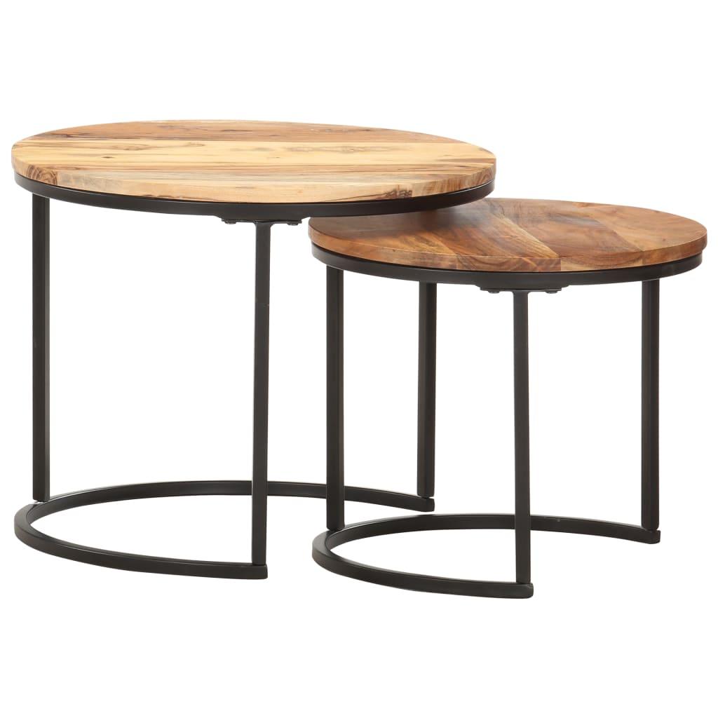 Nesting Tables 2 pcs Solid Wood Acacia