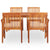 5 Piece Outdoor Dining Set with Cushions Solid Wood Acacia