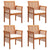 5 Piece Outdoor Dining Set with Cushions Solid Wood Acacia