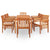 9 Piece Outdoor Dining Set with Cushions Solid Wood Acacia