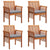 5 Piece Outdoor Dining Set with Cushions Solid Wood Acacia
