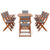 9 Piece Outdoor Dining Set Grey Solid Eucalyptus Wood and Textilene
