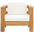 4 Piece Garden Lounge Set with Cushions Cream Solid Acacia Wood