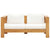 4 Piece Garden Lounge Set with Cushions Cream Solid Acacia Wood
