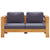 4 Piece Garden Lounge Set with Cushions Grey Solid Acacia Wood