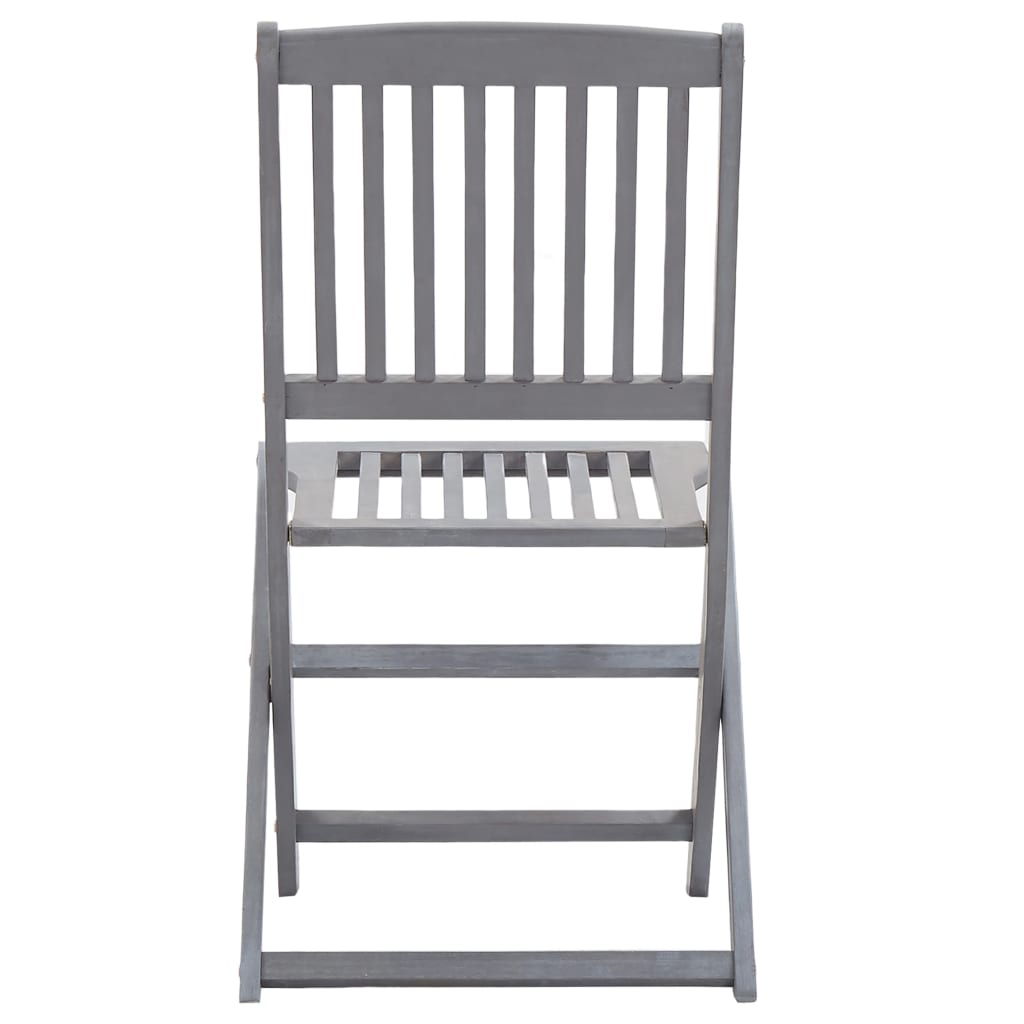 5 Piece Garden Dining Set Solid Wood Acacia Grey