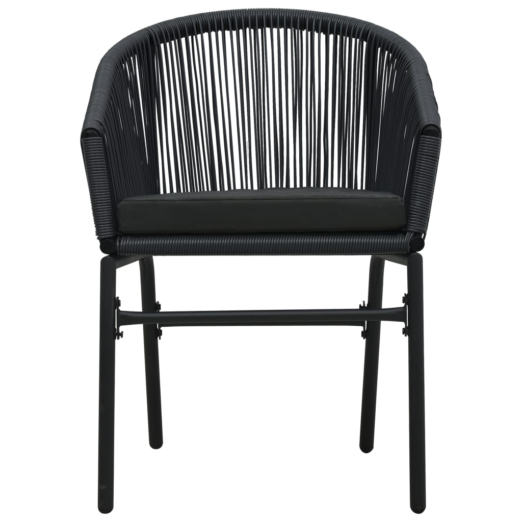 Garden Chairs 2 pcs Black PE Rattan