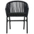 3 Piece Bistro Set with Cushions PE Rattan Black