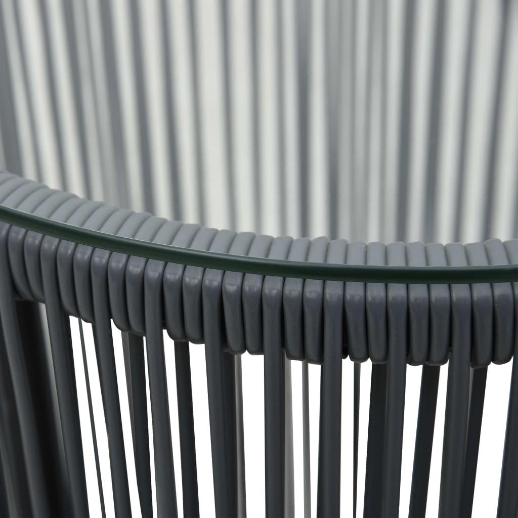 3 Piece Bistro Set with Cushions PE Rattan Grey