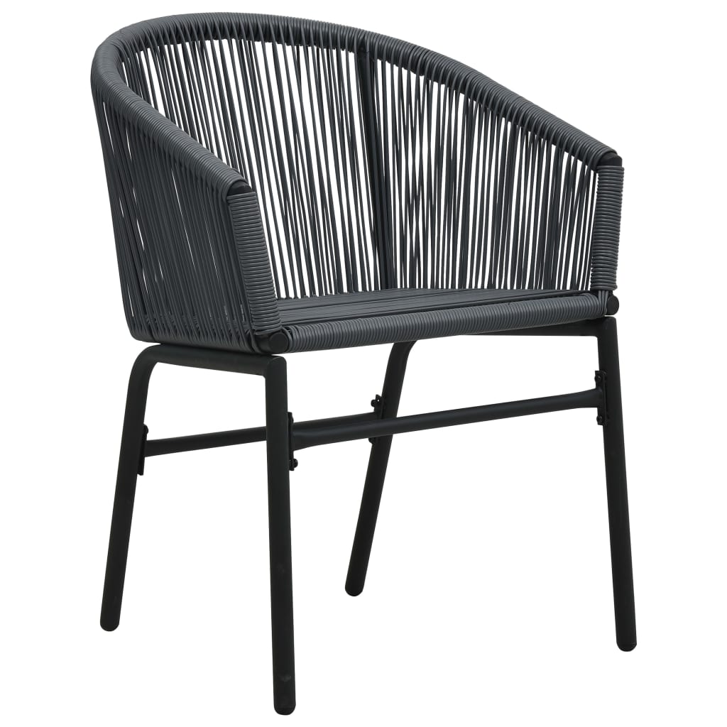 3 Piece Bistro Set with Cushions PE Rattan Grey