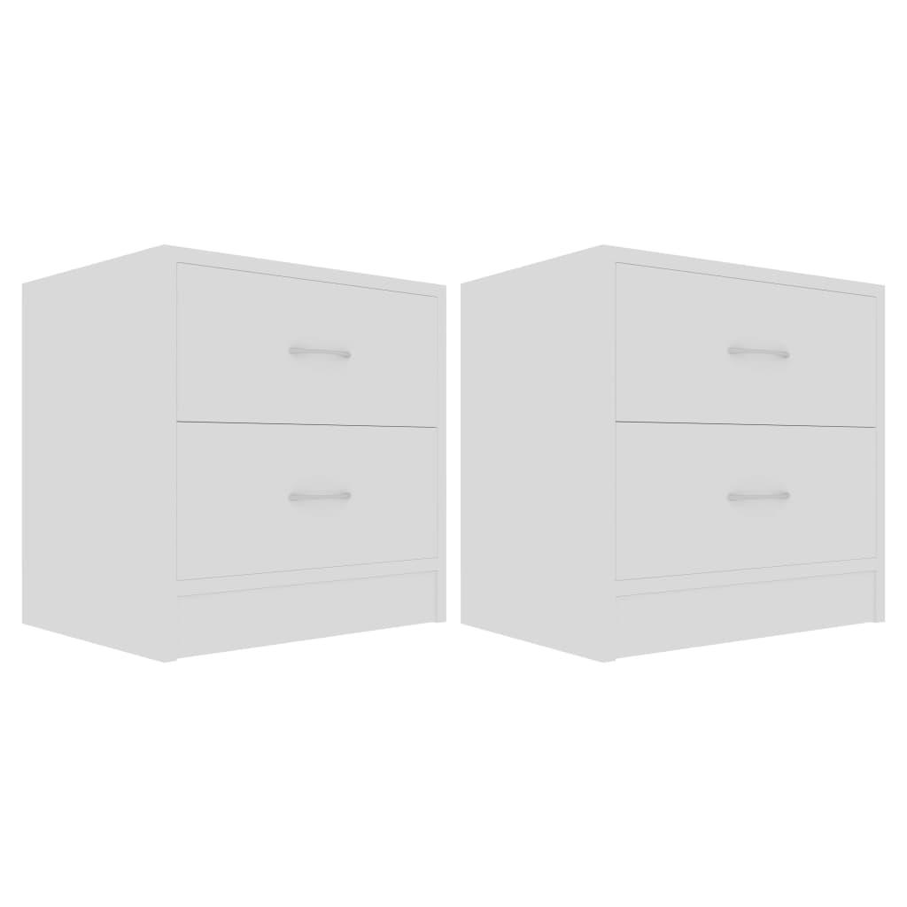 Bedside Cabinets 2 pcs White 40x30x40 cm Engineered Wood