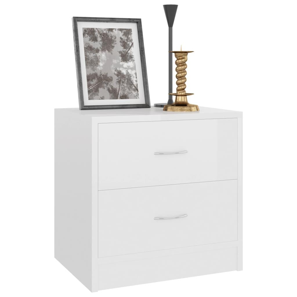 Bedside Cabinets 2 pcs High Gloss White 40x30x40 cm Engineered Wood