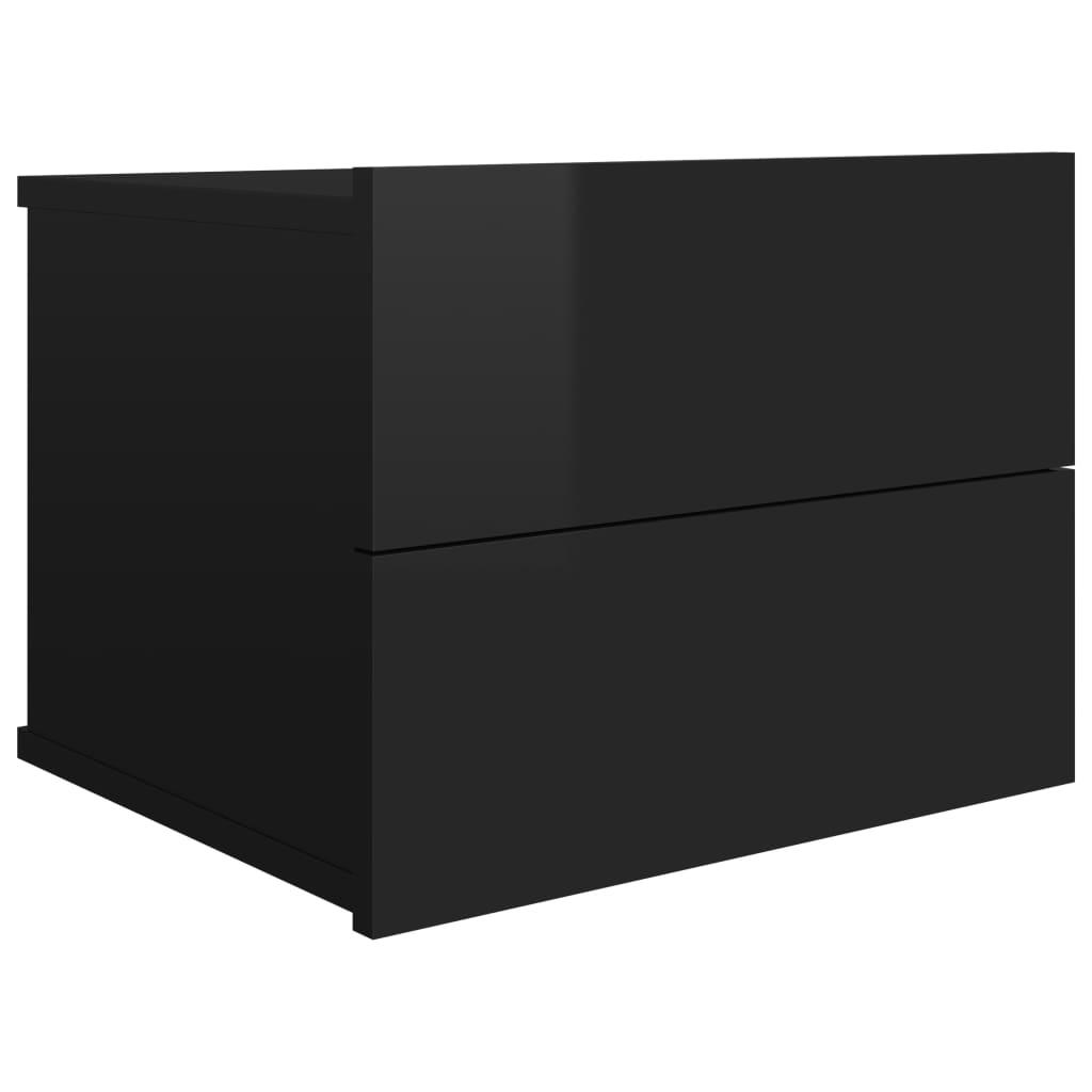 Bedside Cabinet High Gloss Black 40x30x30 cm Engineered Wood