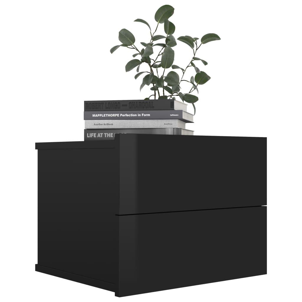 Bedside Cabinet High Gloss Black 40x30x30 cm Engineered Wood