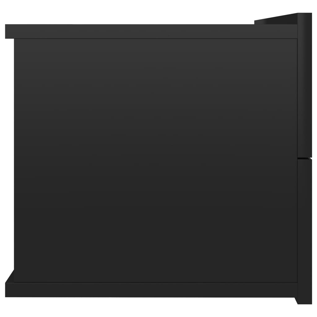Bedside Cabinet High Gloss Black 40x30x30 cm Engineered Wood