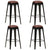 Bar Stools 4 pcs Black Real Leather