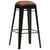 Bar Stools 4 pcs Black Real Leather