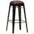 Bar Stools 4 pcs Black Real Leather