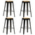 Bar Stools 4 pcs Black Solid Mango Wood