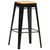 Bar Stools 4 pcs Black Solid Mango Wood