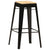 Bar Stools 4 pcs Black Solid Mango Wood