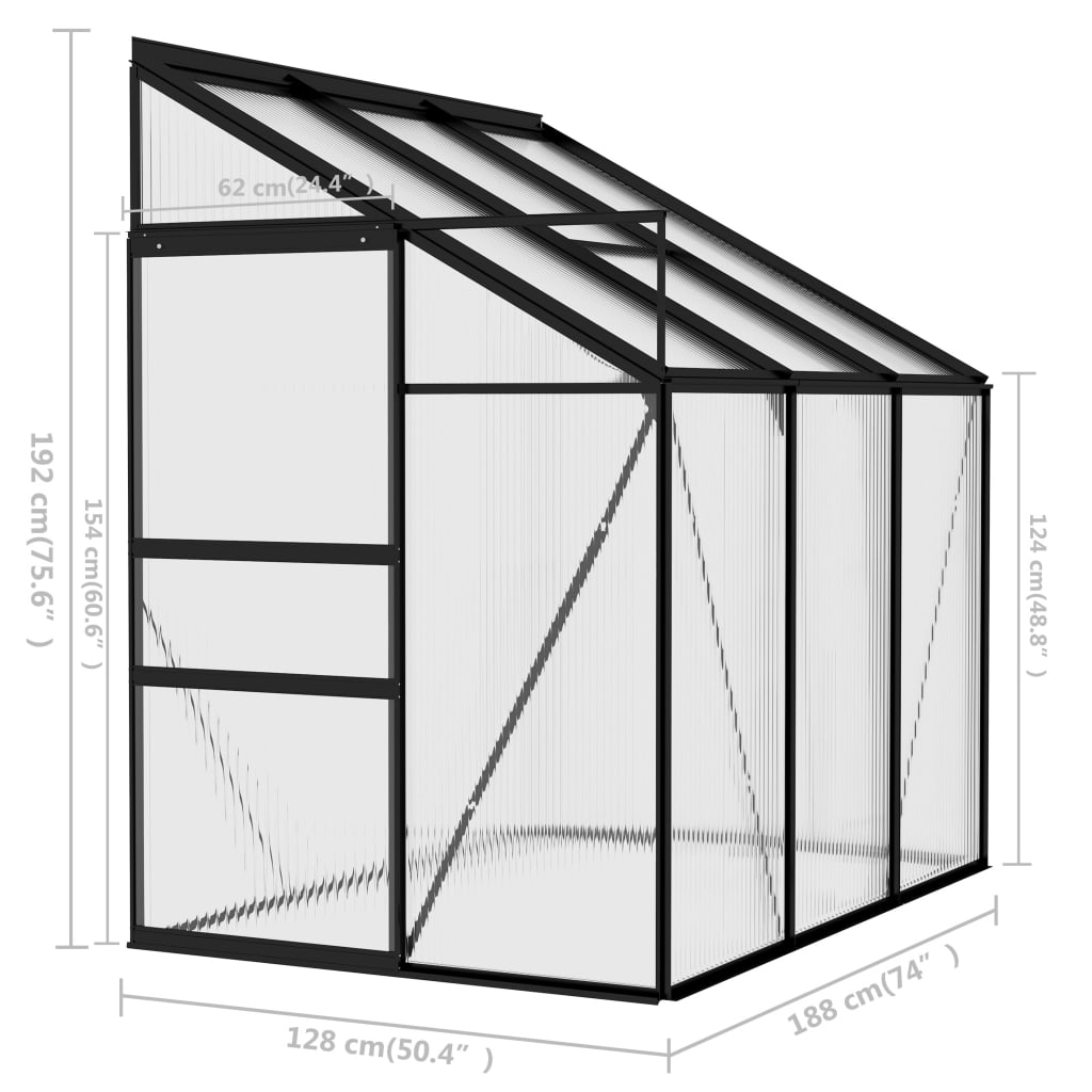 Greenhouse Anthracite Aluminium 3.8 mï¿½