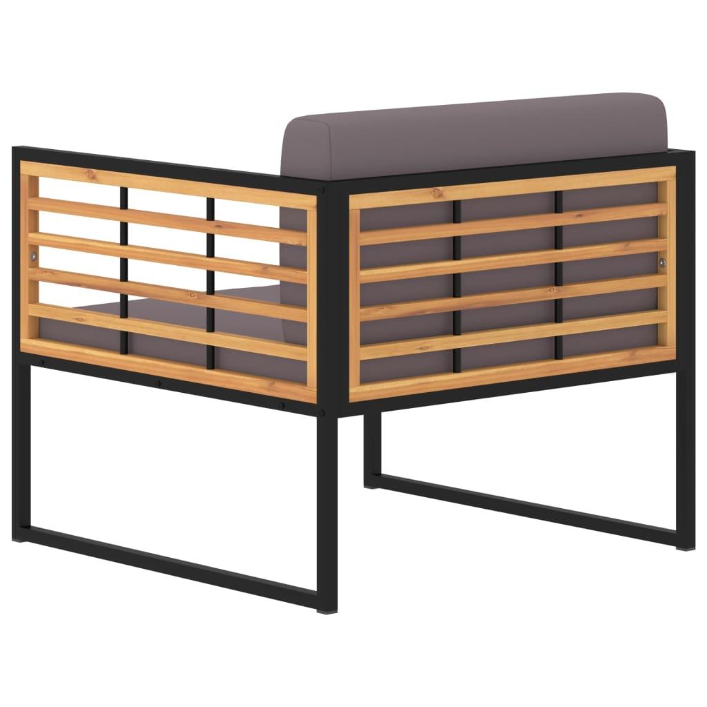 Garden Chairs with Cushions 2 pcs Solid Acacia Wood Dark Grey