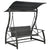 3-seater Garden Swing Bench with Canopy Poly Rattan Grey