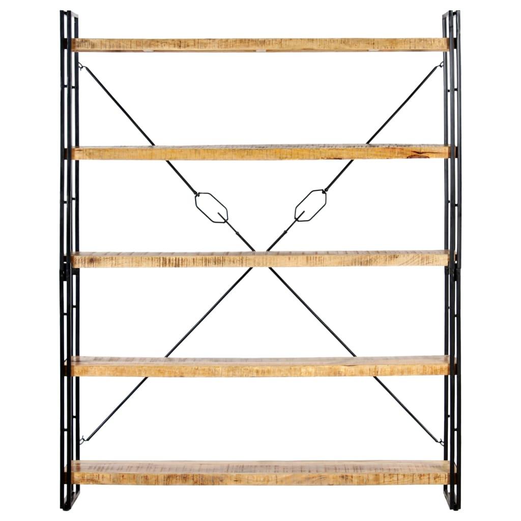 5-Tier Bookcase 140x30x180 cm Solid Mango Wood