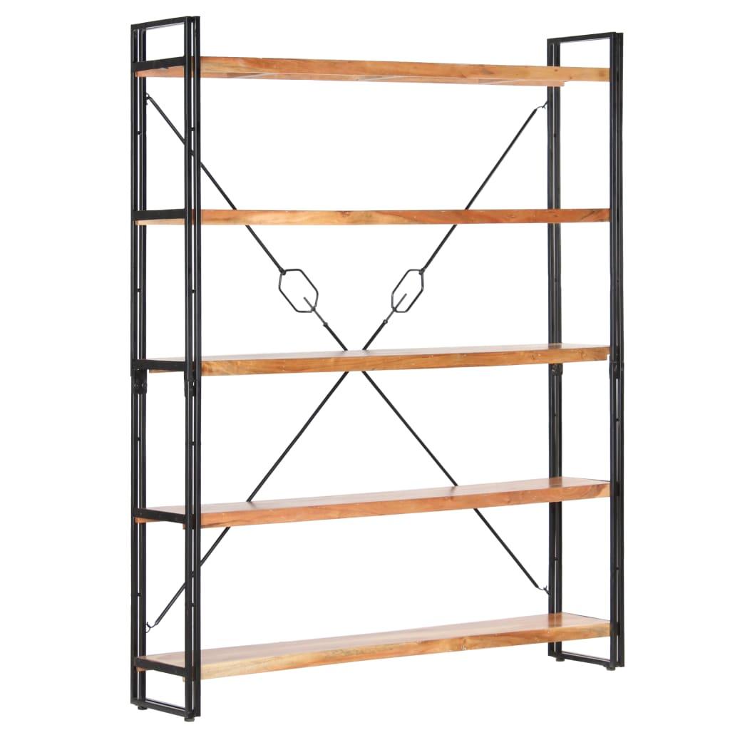 5-Tier Bookcase 140x30x180 cm Solid Acacia Wood