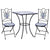 3 Piece Mosaic Bistro Set Ceramic Tile Blue and White