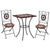3 Piece Mosaic Bistro Set Ceramic Tile Terracotta and White