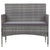 4 Piece Garden Lounge Set with Cushions Poly Rattan Grey