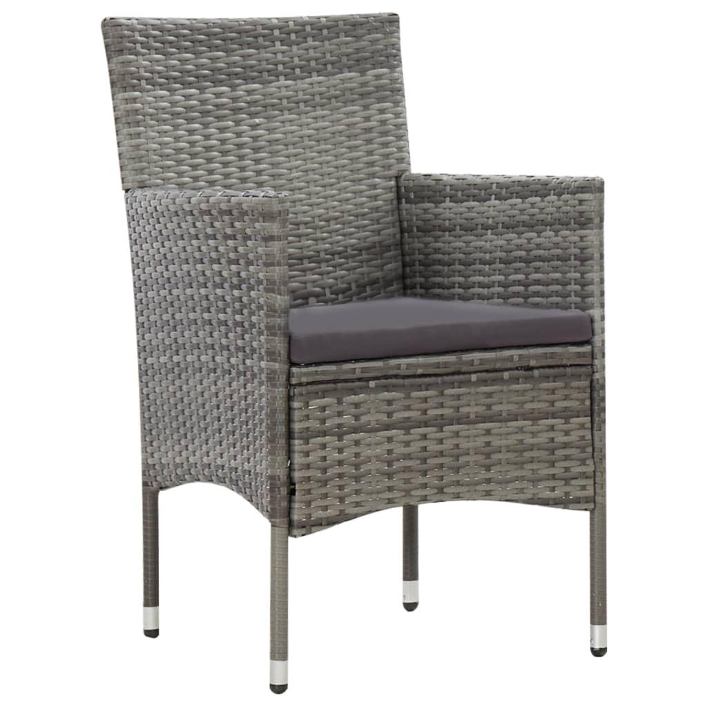 4 Piece Garden Lounge Set with Cushions Poly Rattan Grey