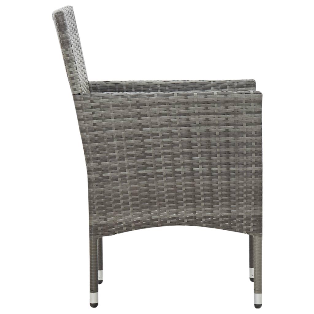 4 Piece Garden Lounge Set with Cushions Poly Rattan Grey