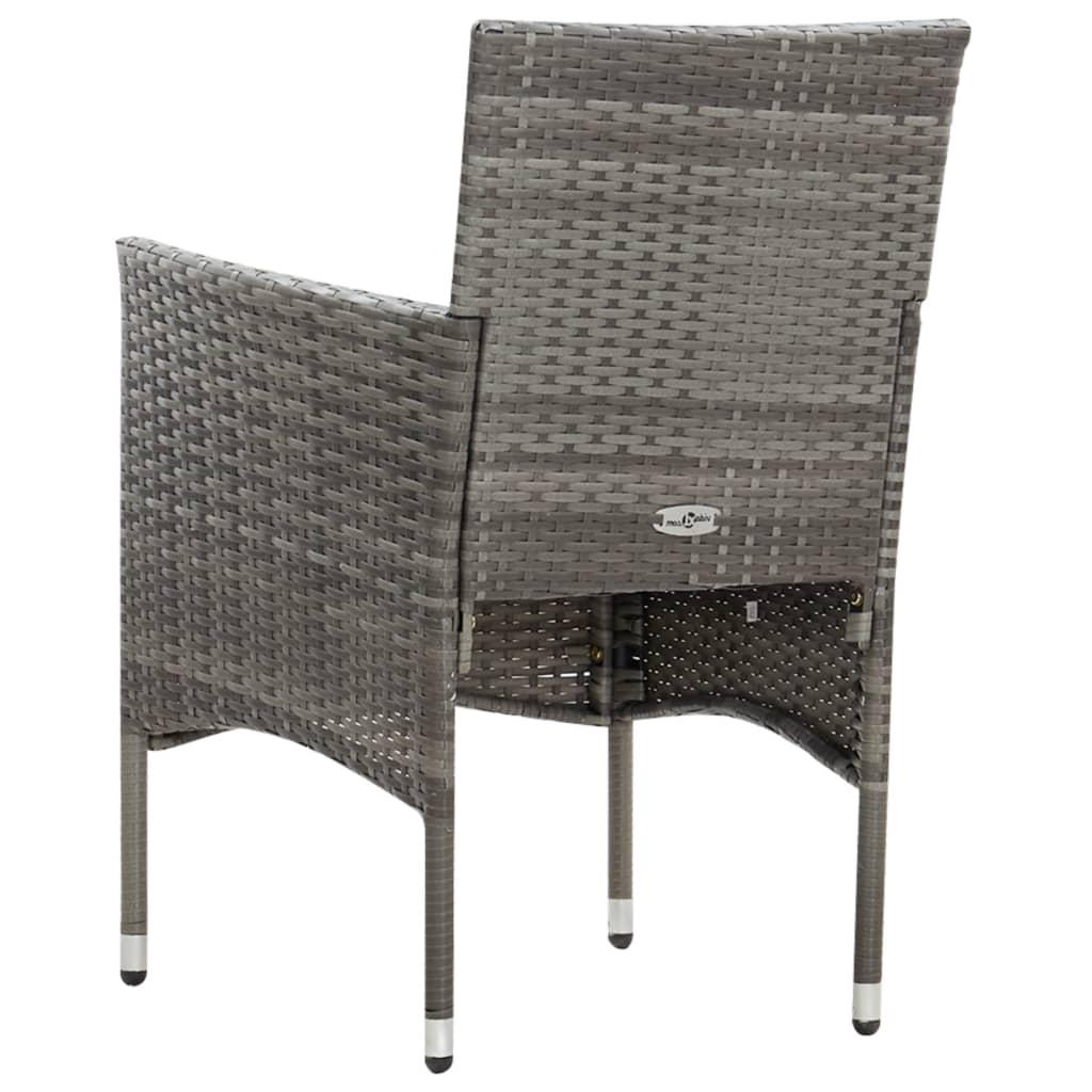 4 Piece Garden Lounge Set with Cushions Poly Rattan Grey