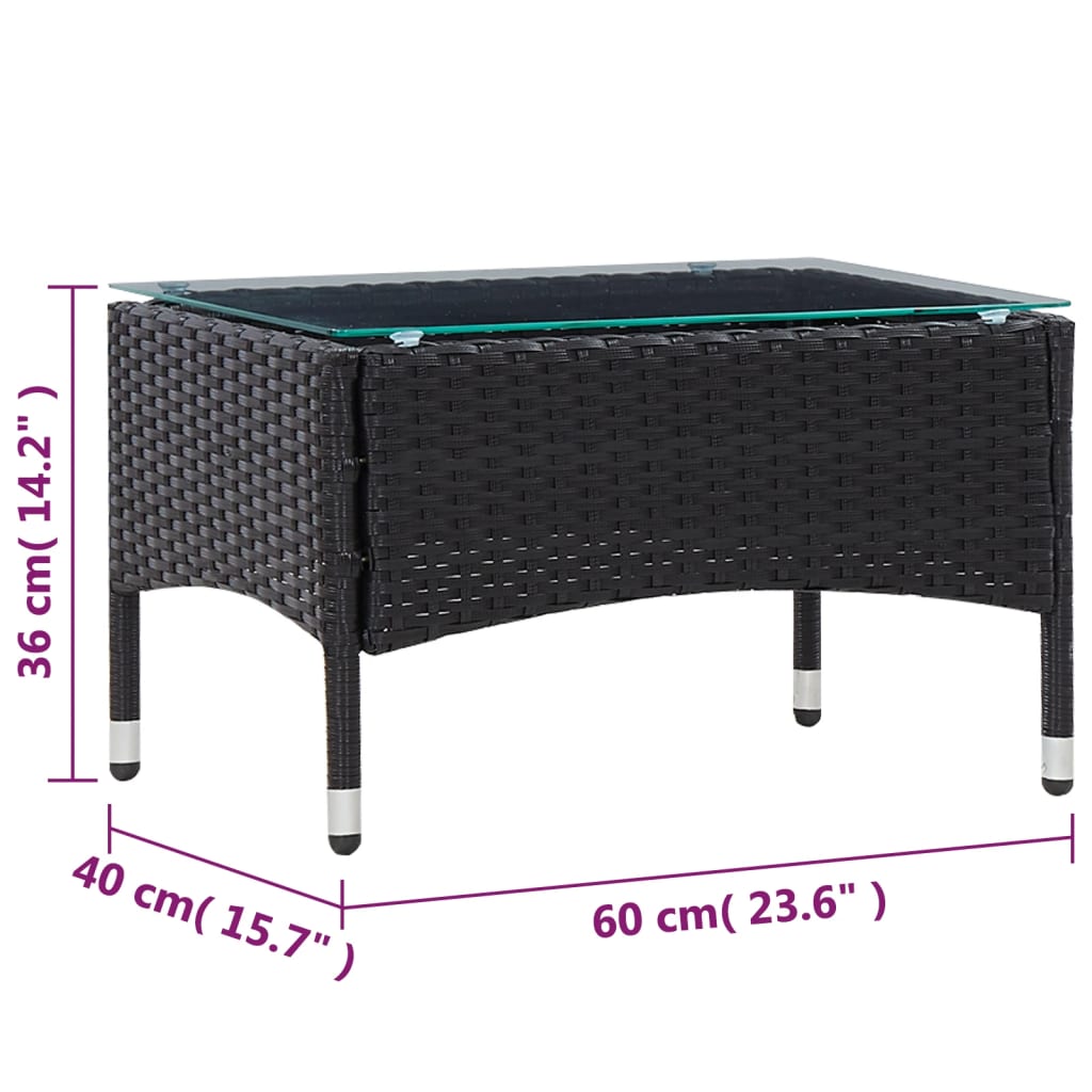 4 Piece Garden Lounge Set With Cushions Poly Rattan Black