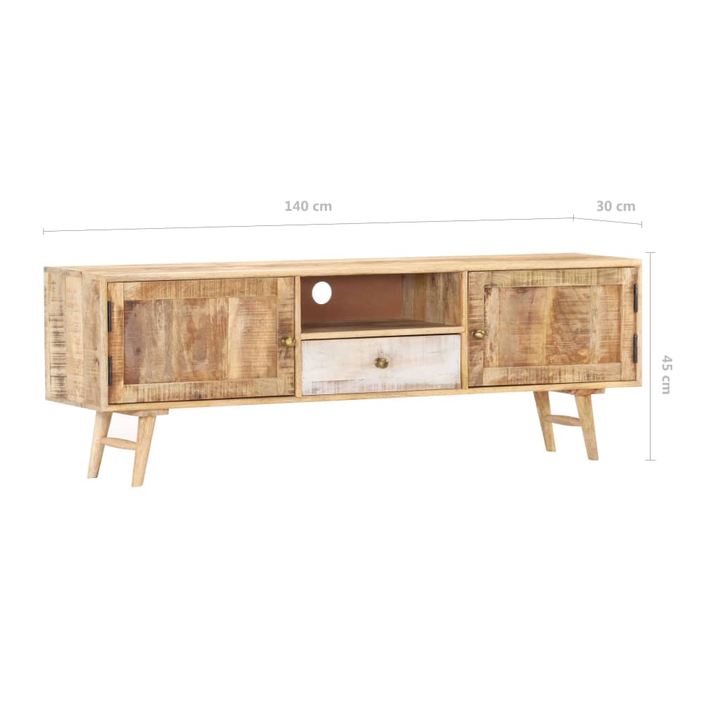 TV Cabinet 140x30x45 cm Solid Mango Wood