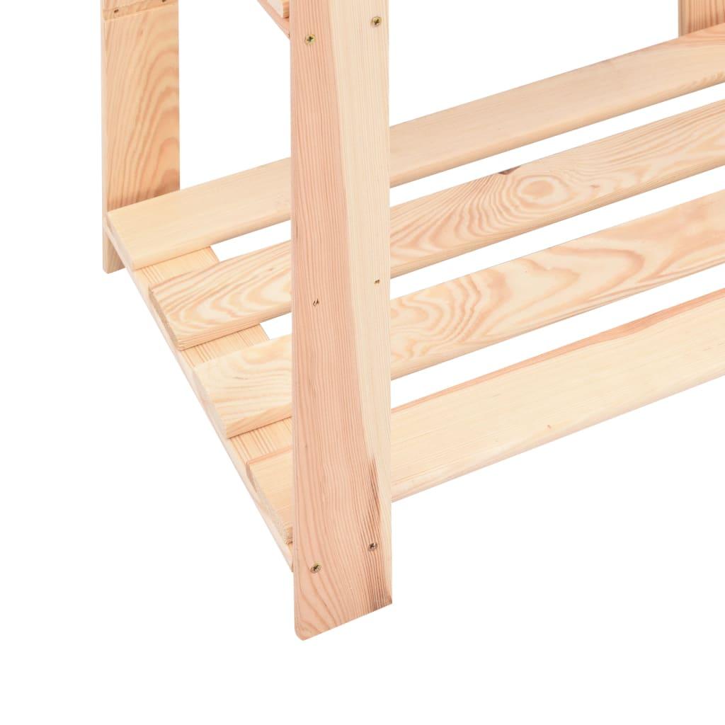 3-Tier Storage Racks 2 pcs 60x38x90 cm Solid Wood Pine 150 kg