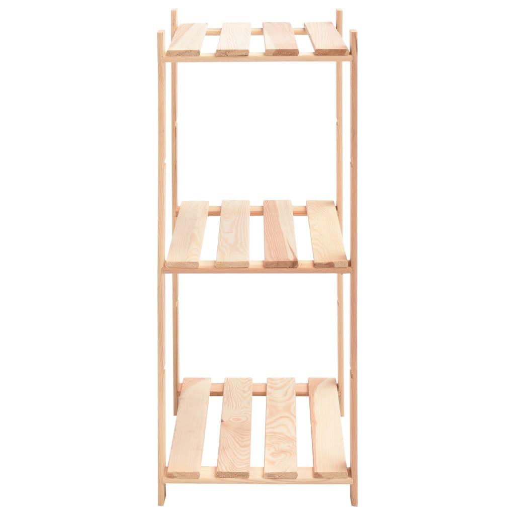 3-Tier Storage Racks 5 pcs 60x38x90 cm Solid Wood Pine 150 kg