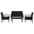 4 Piece Garden Lounge Set with Cushions Poly Rattan Black