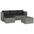 3 Piece Garden Lounge Set with Cushions Poly Rattan Grey