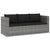 3 Piece Garden Lounge Set with Cushions Poly Rattan Grey