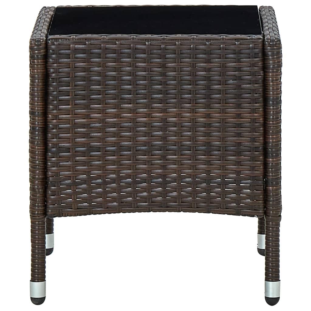 Garden Table Brown 40x40x45 cm Poly Rattan